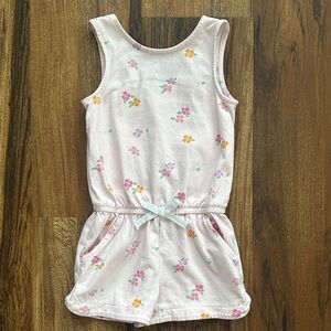 Cat and Jack Pink Floral Romper Girls Size 4T